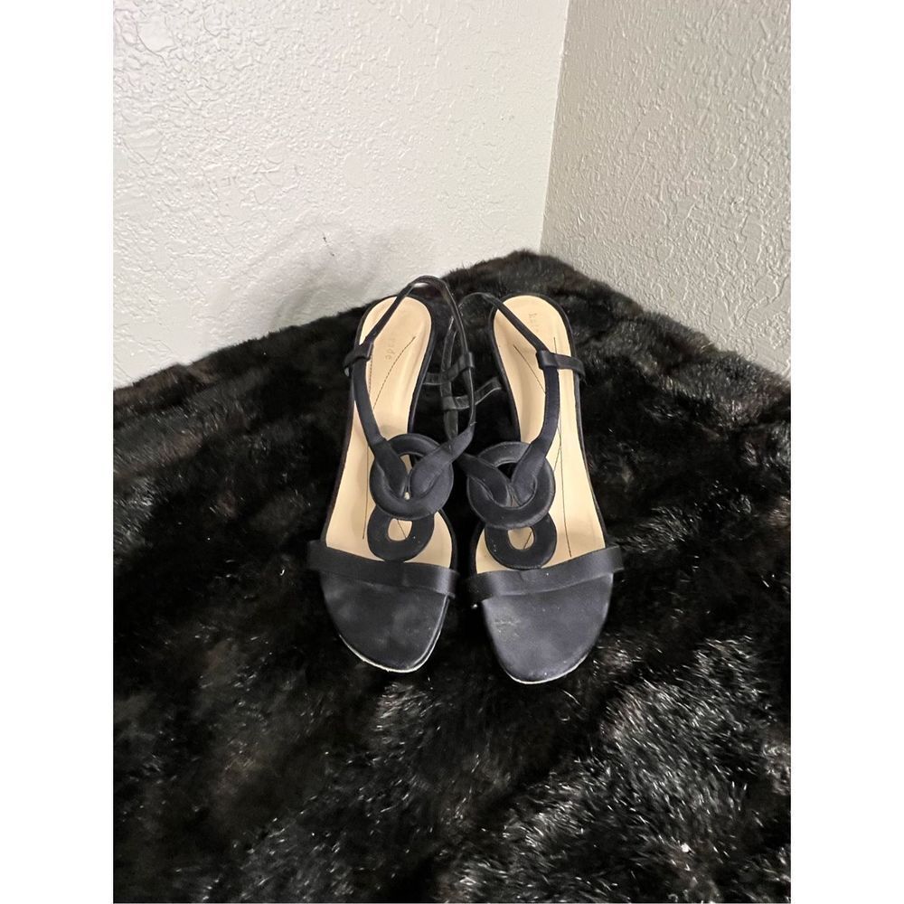 Kate spade black satin Lane cocktail heels 9 b